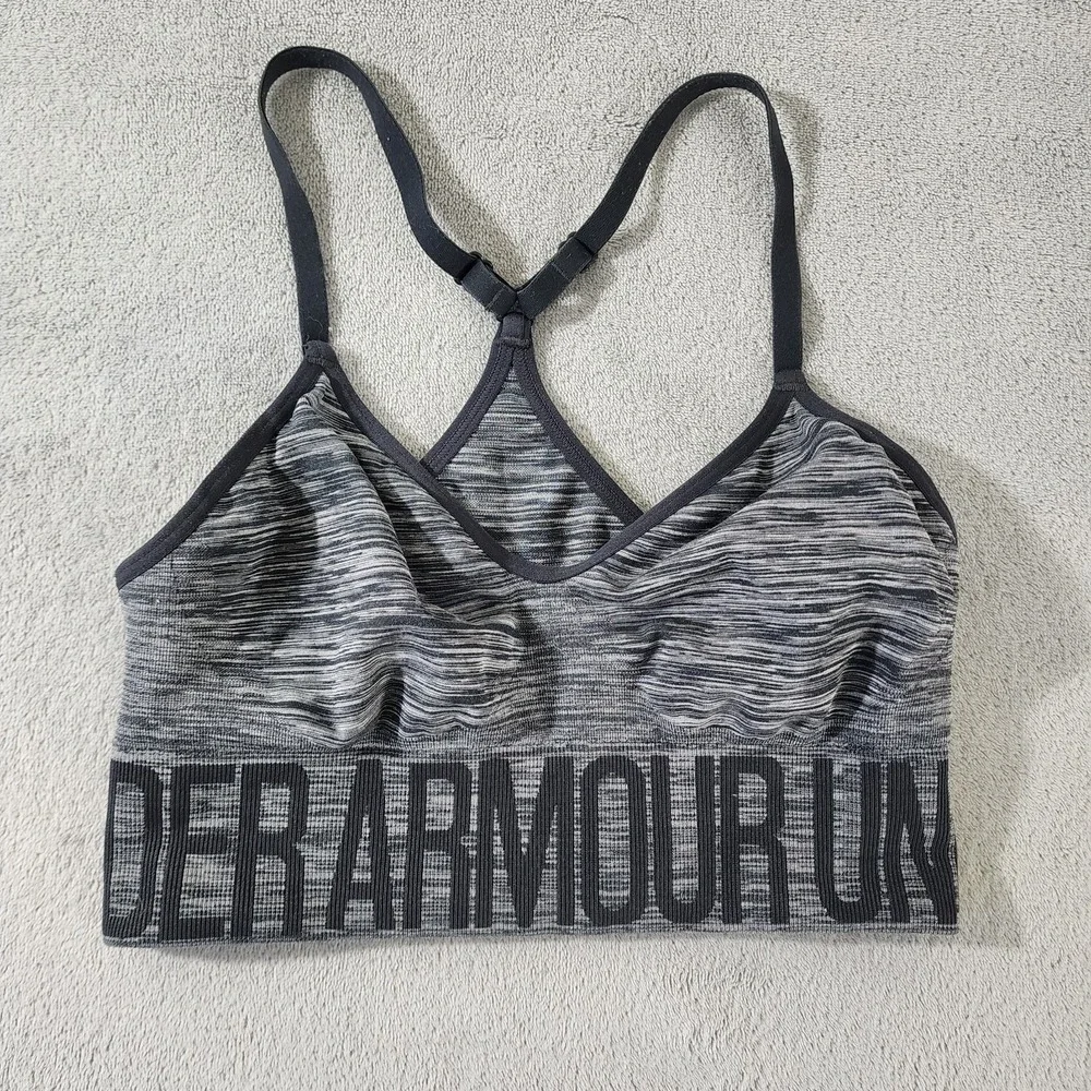 Under Armour Seamless Low-Impact Sports‎ Bra Size Small Gray and Black